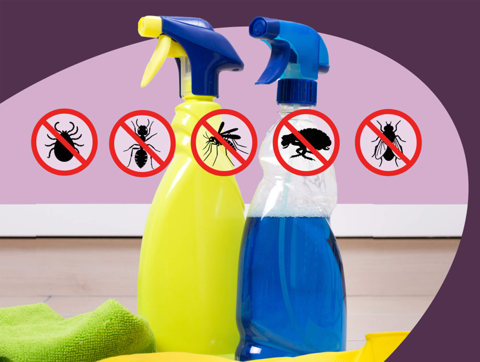 Two spray bottles with no pest icons