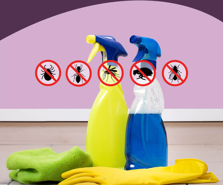 Two spray bottles with no pest icons