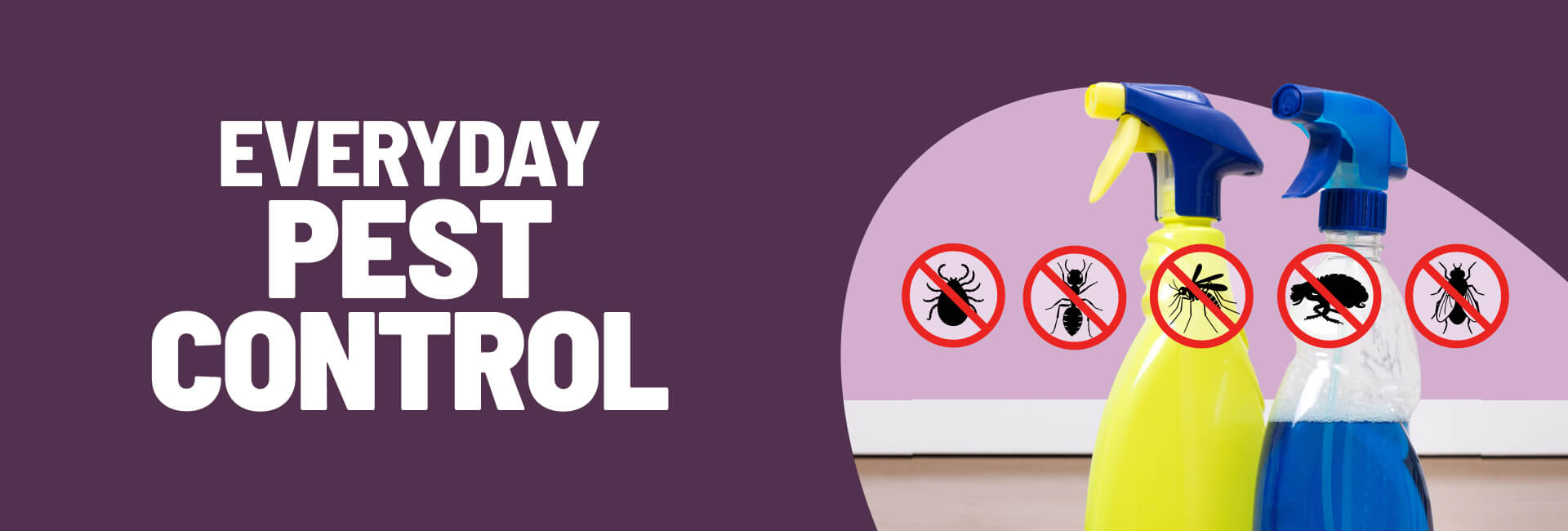 Everyday Pest Control with IGA. Two spray bottles with no pest icons.