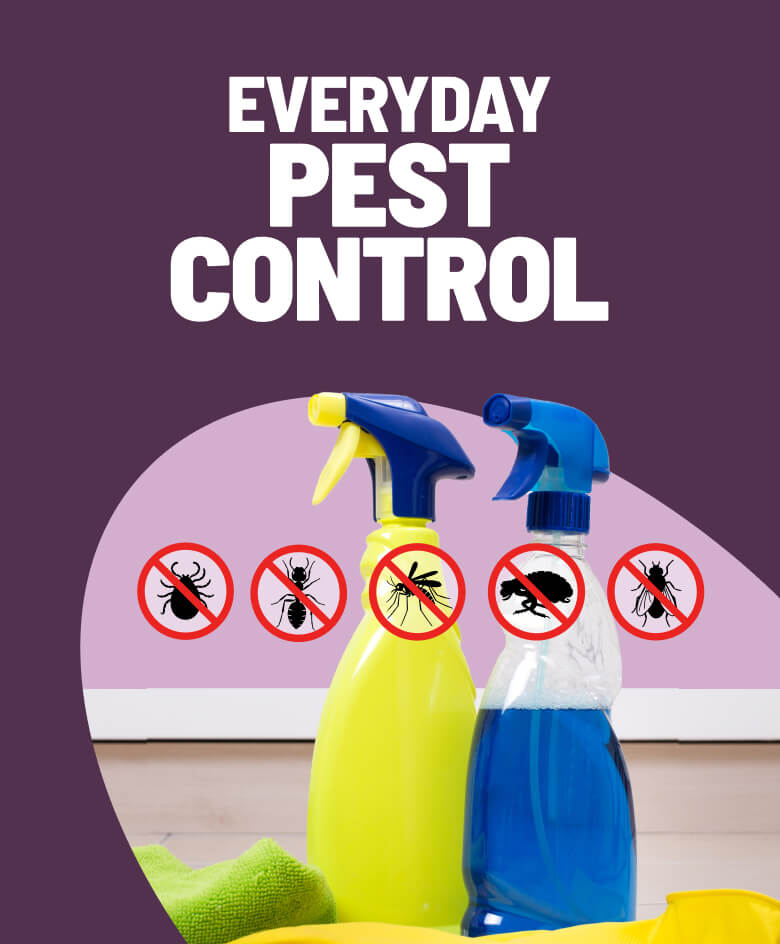 Everyday Pest Control with IGA. Two spray bottles with no pest icons.