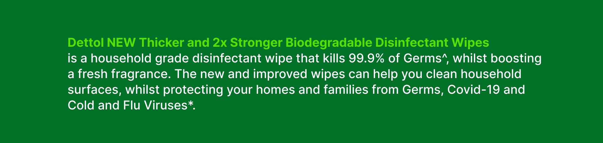Dettol NEW Thicker and 2x Stronger Biodegradable Disinfectant Wipes