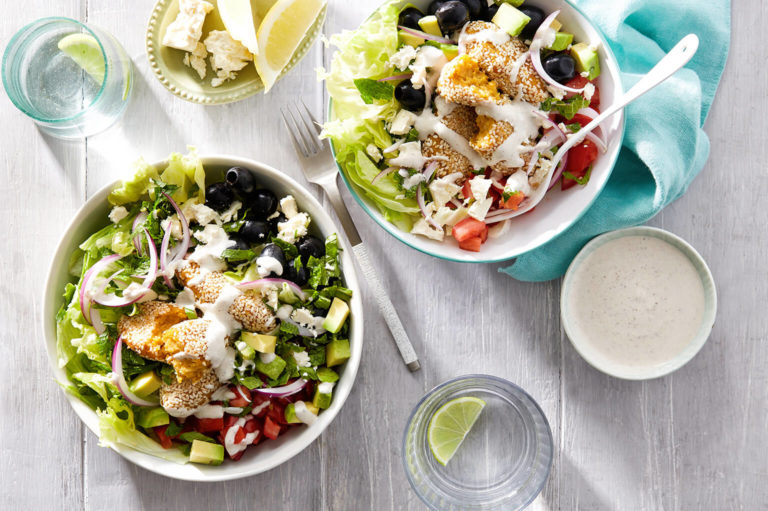 Baked Pumpkin Falafels with Shawarma Salad IGA Recipes