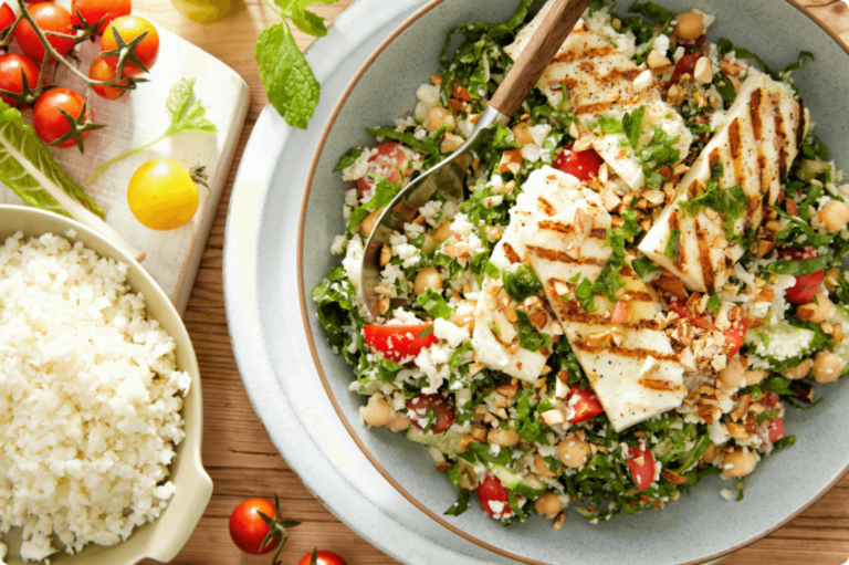 Mediterranean Cauliflower Rice Salad with Halloumi IGA Recipes