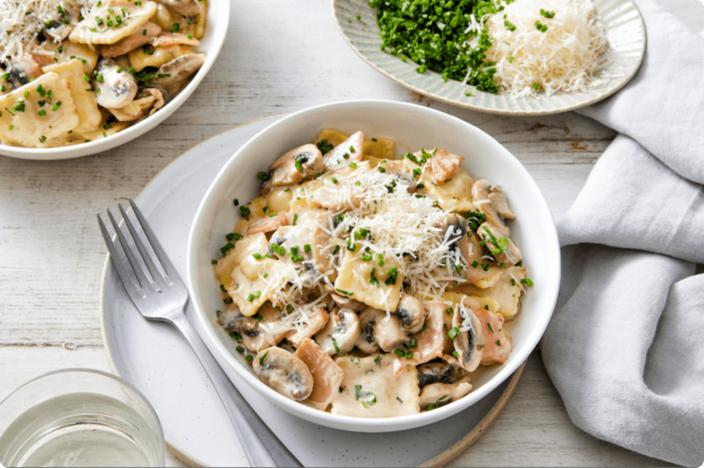 Beef Ravioli with Creamy Mushroom Sauce IGA Recipes