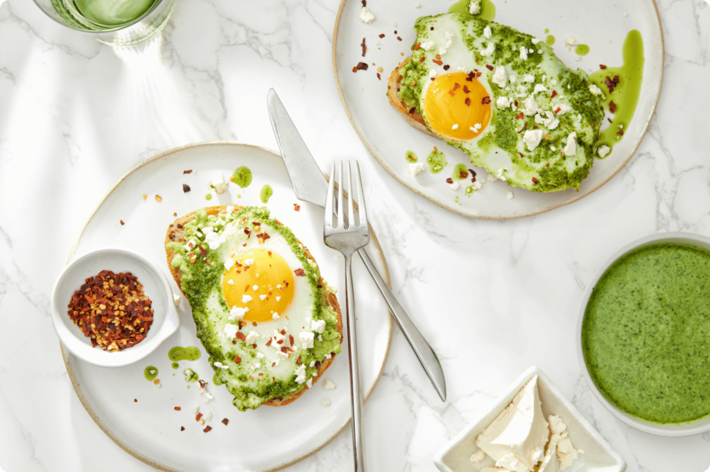 Pesto eggs on toast IGA Recipes