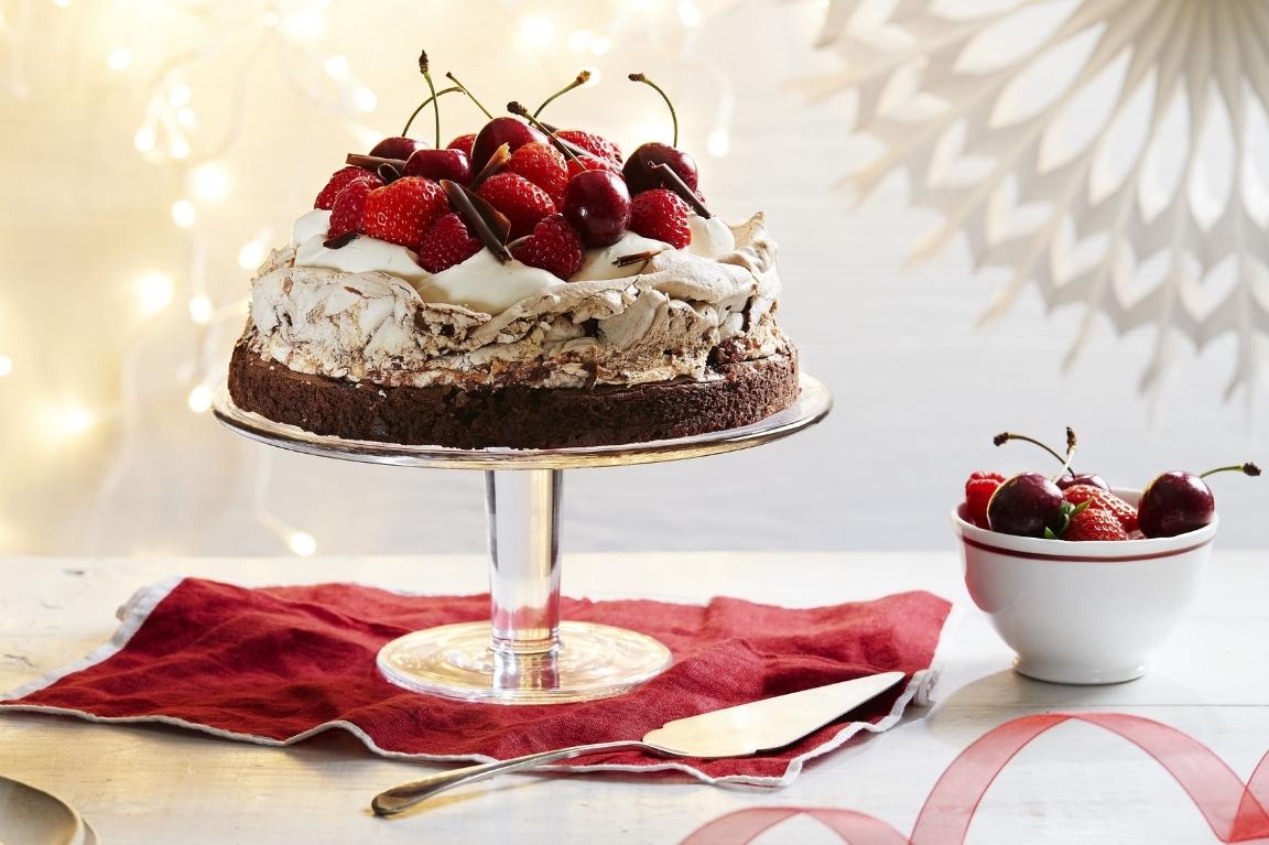 Chocolate Pavlova Brownie Cake with Berries IGA Recipes
