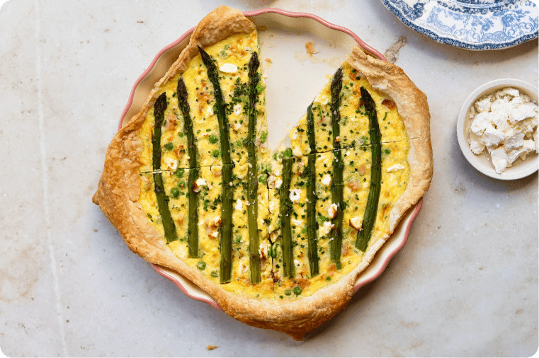 Pea, Asparagus & Feta Pie