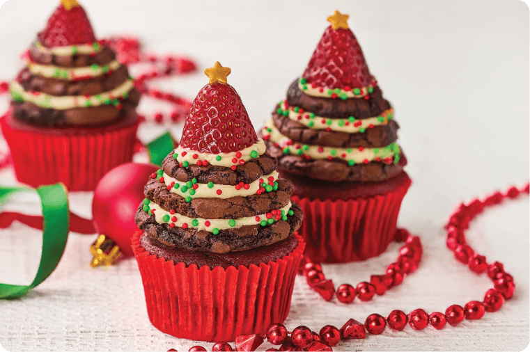 Christmas Brownie Cupcake Trees