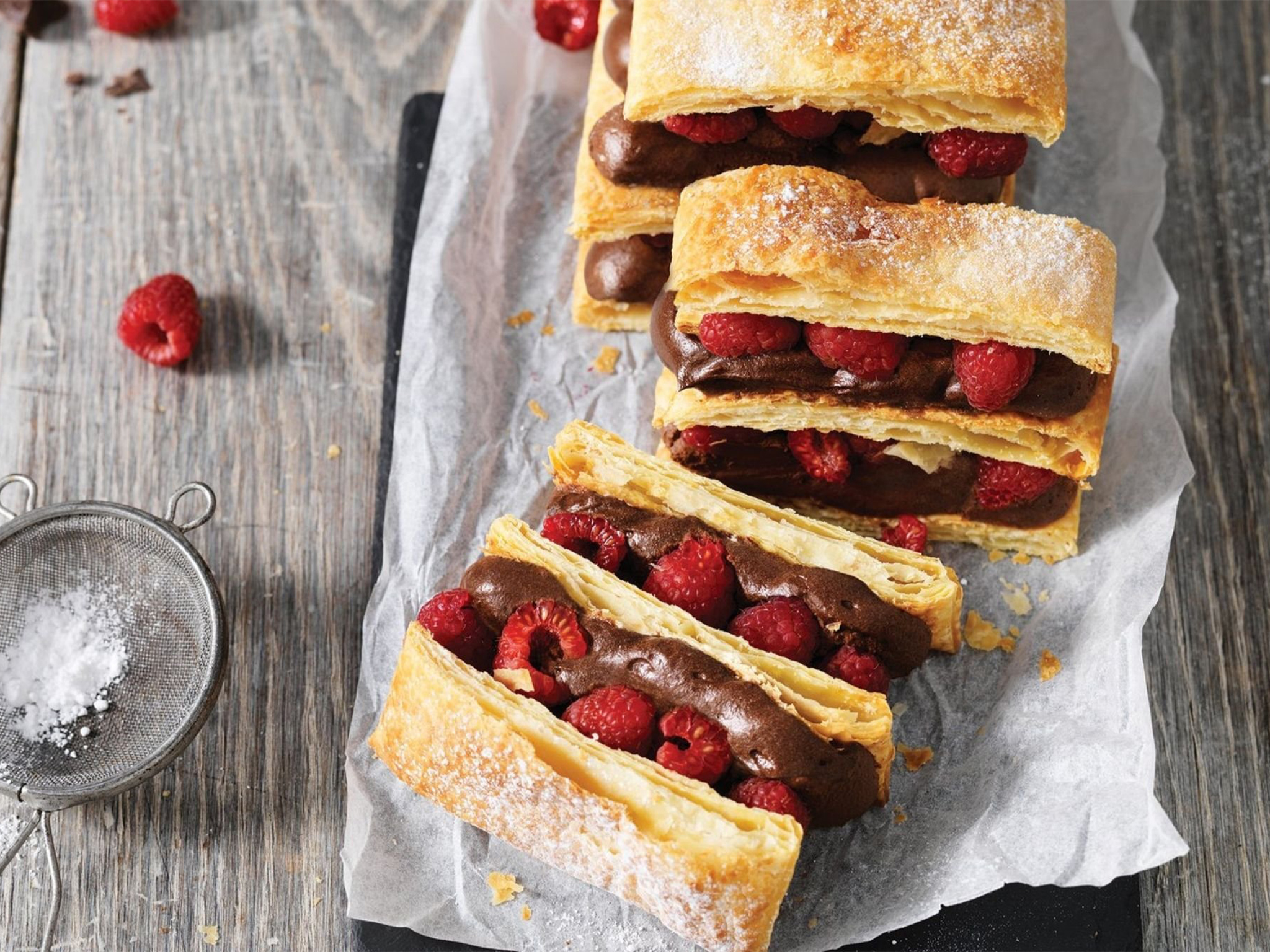 Raspberry & Chocolate Mousse Mille-Feuille