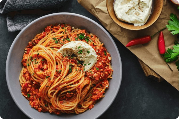 Gluten Free Spaghetti with Pork, Pancetta & Chilli Ragu
