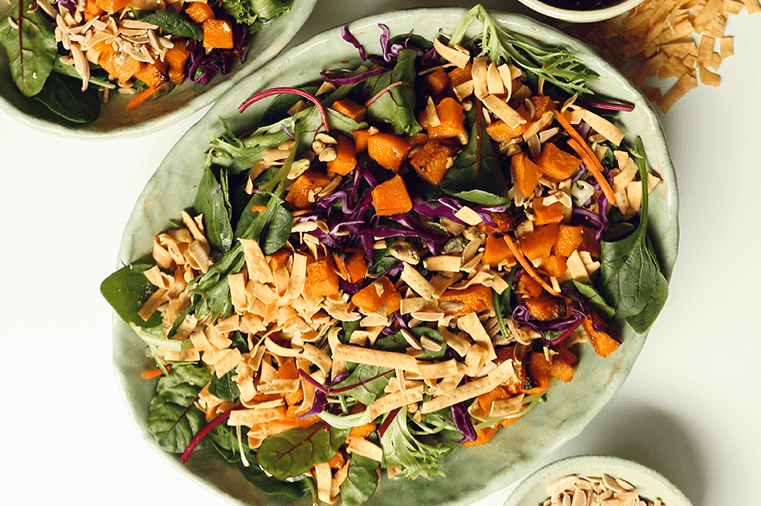 Roast Pumpkin Crunchy Noodle Salad