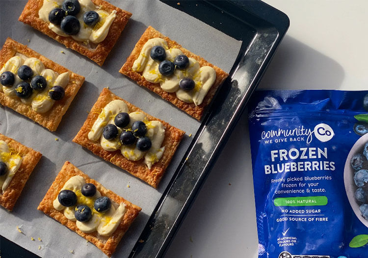 Lemon Blueberry Pastry Tarts by @nourishwithtan