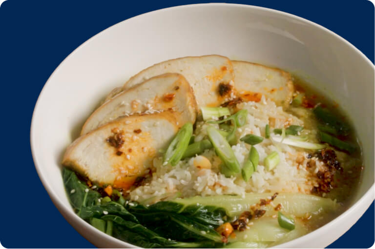 Brothy Honey Soy Chicken Rice Bowl